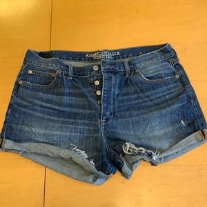 American Eagle AE hi rise festival Jean short frayed